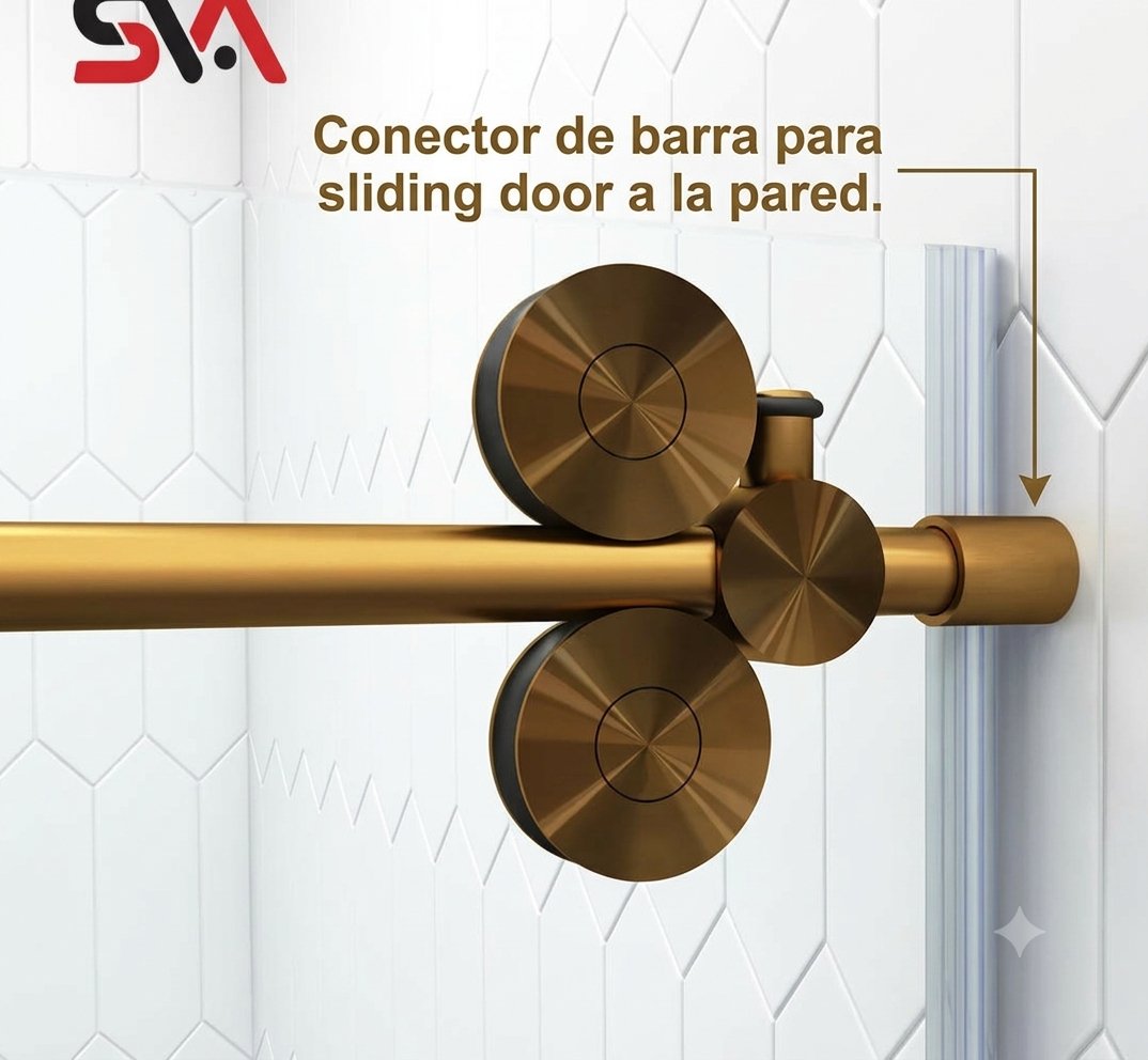 Bar connector for a sliding door to the wall