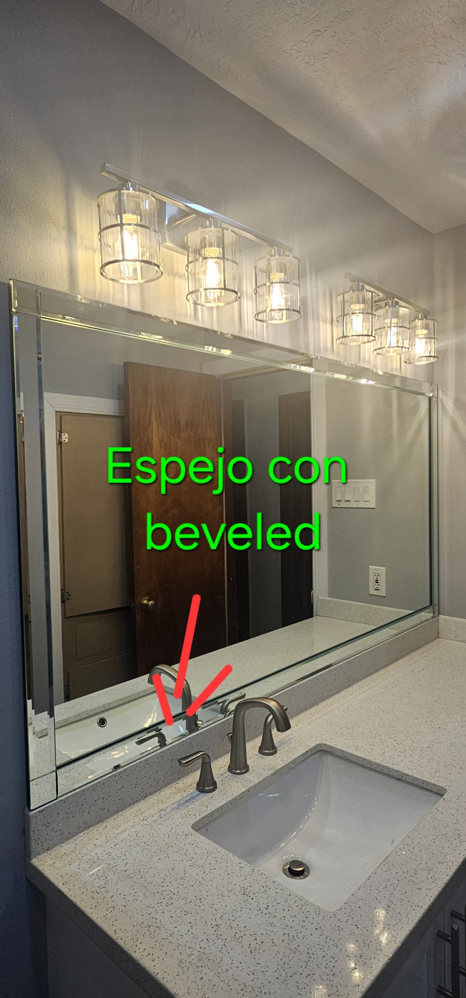 Mirror with a beveled edge