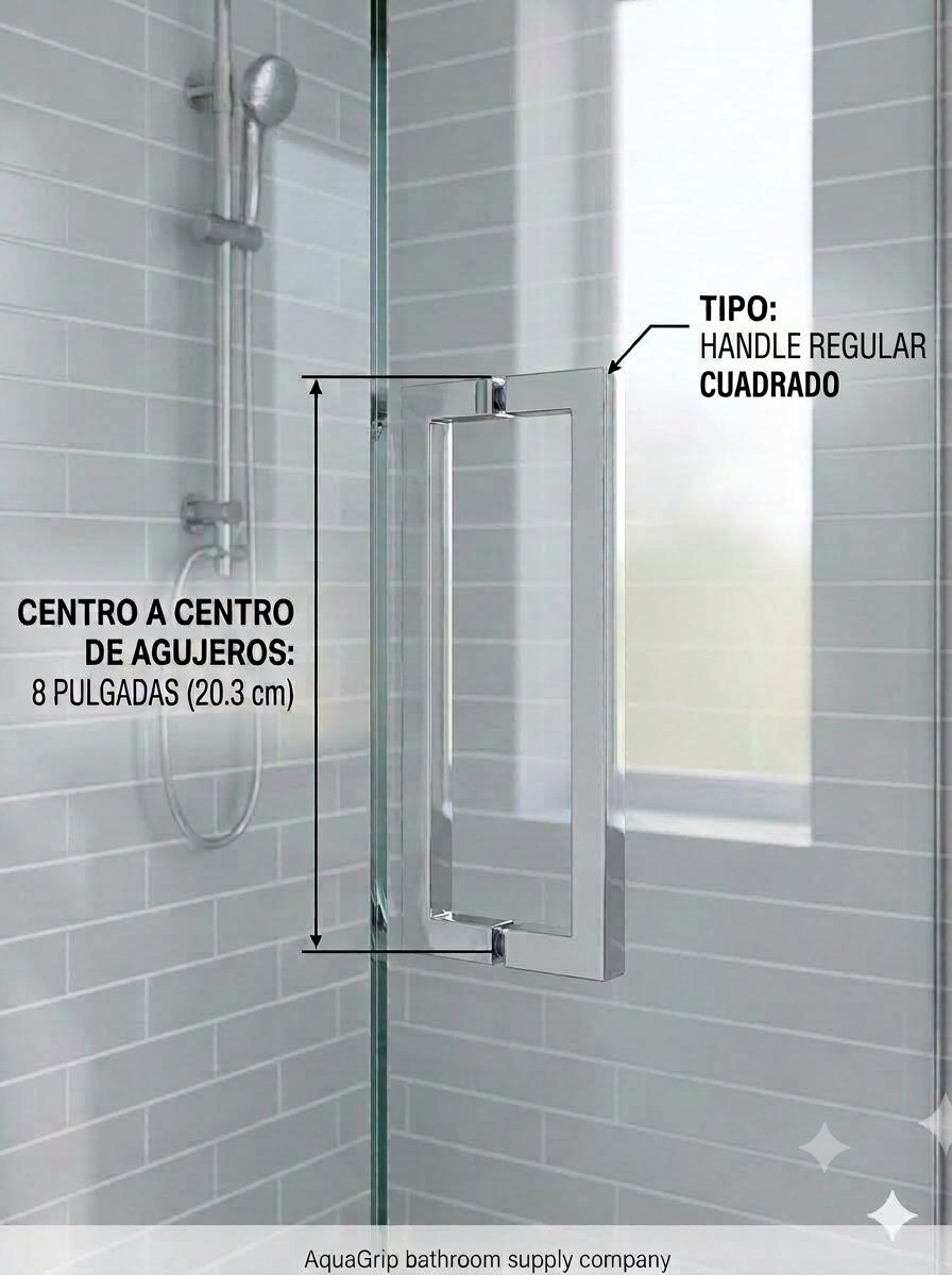 Regular square handle: 8-inch center-to-center holes